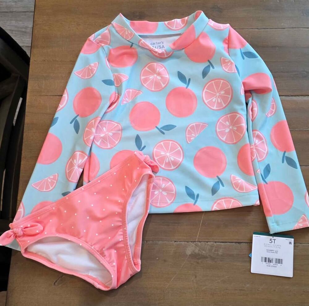 NWT Carter's Girl's Swim Set - Size 5T (Pink&Blue)